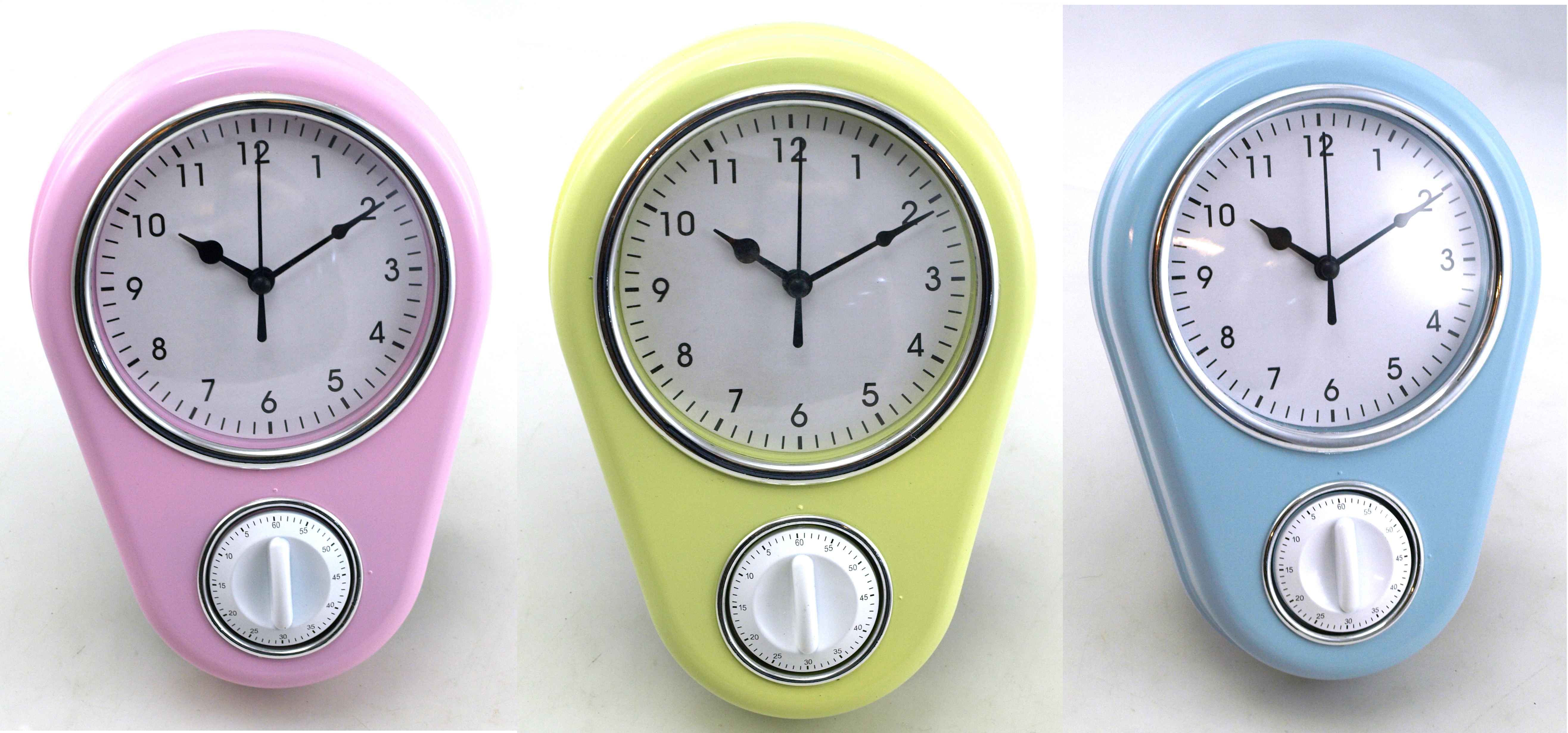 Klocka vägg kök retro med timer h22cm b15,5cm 3olika välkommen ...